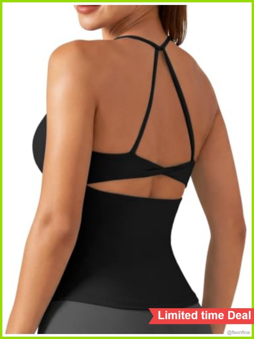 Seamless Twist Back Workout Tank with Built in Bra Yoga Activewear